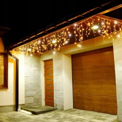 springos Ijspegel Verlichting Buiten | Ijspegel Verlichting | Kerstverlichting Buiten | 12 M + 2.5 M Snoer | Connectable | 300 Led | Flash | Clearance