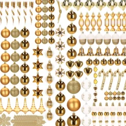 springos Kerstboomversieringen></noscript> Kerstballen | Kerstversiering | Onbreekbaar | 153 Stuks | Goud/Wit