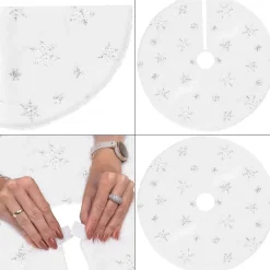 springos Kerstboomrok | Kerstboomkleed | Kerstboomversiering | 90 Cm | Wit Store