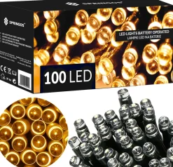 springos Kerstverlichting | 10,5 M | Batterij | 100 Led | Warm Wit Best Sale