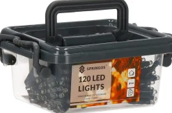 springos Kerstverlichting | Binnen & Buiten | Kristalvorm | 9 M | Batterij | 120 Led | Koel Wit Discount