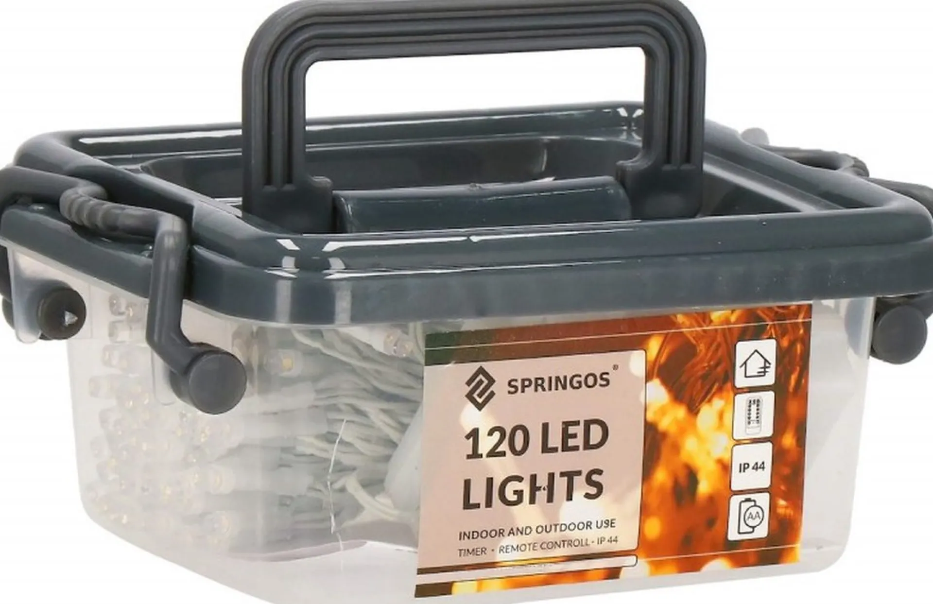 springos Kerstverlichting - Batterij - Afstandsbediening - 9 M - 120 Led - Koel Wit Sale