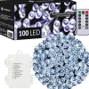 springos Kerstverlichting | 10,5 M | Batterij | Afstandsbediening | 100 Led | Koel Wit Best Sale