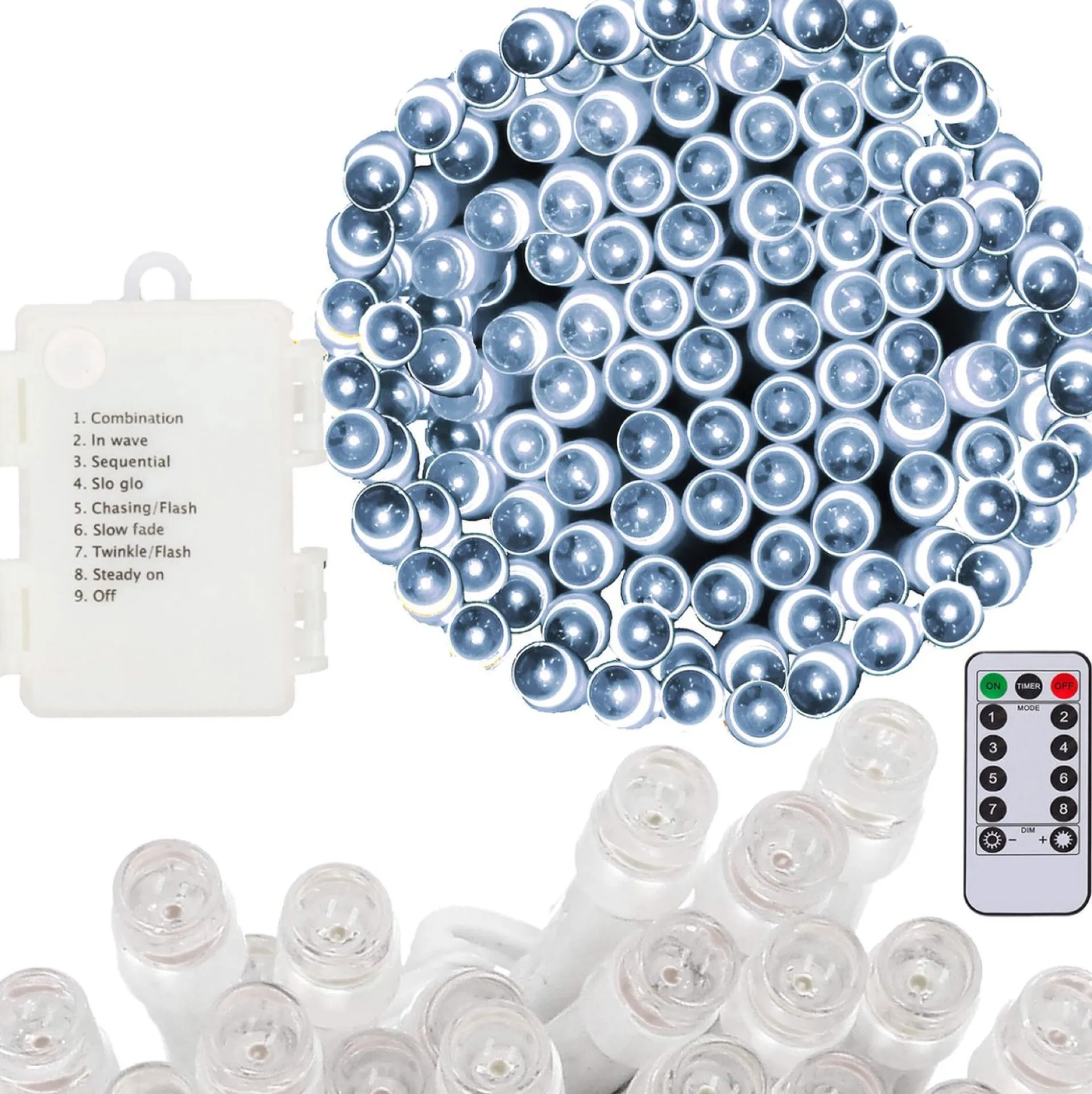 springos Kerstverlichting | 10,5 M | Batterij | Afstandsbediening | 100 Led | Koel Wit Best Sale