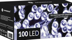 springos Kerstverlichting | 10,5 M | Batterij | Afstandsbediening | 100 Led | Koel Wit Best Sale