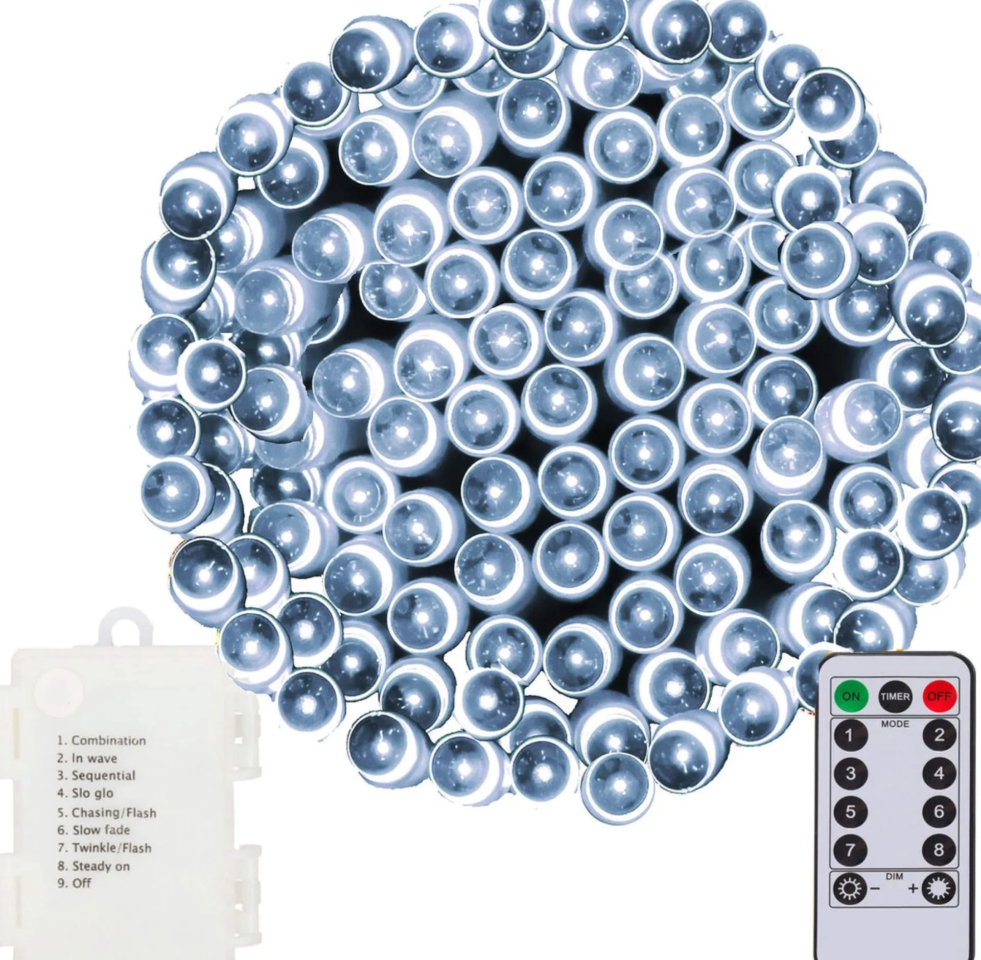 springos Kerstverlichting | 10,5 M | Batterij | Afstandsbediening | 100 Led | Koel Wit Best Sale