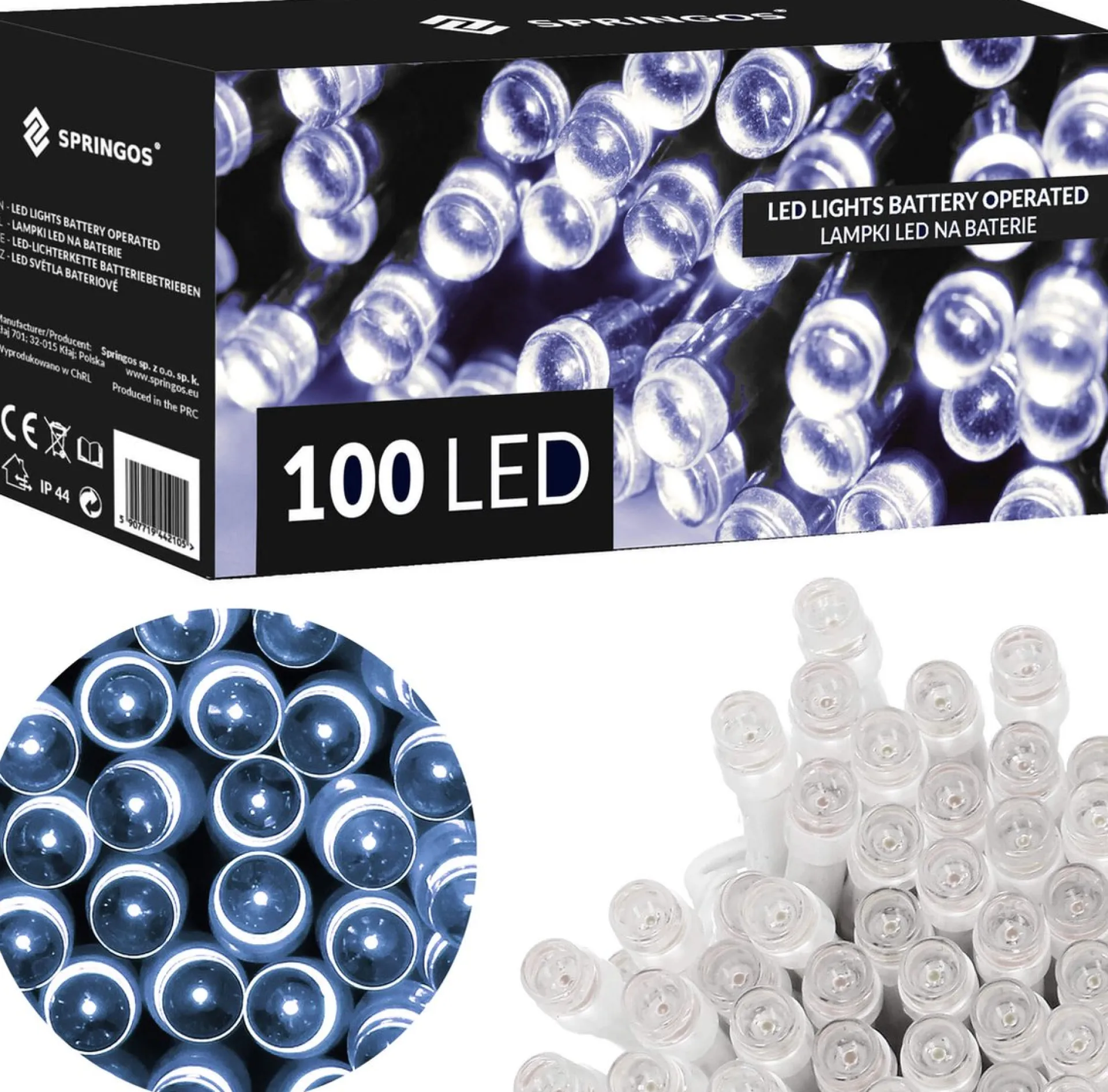 springos Kerstverlichting | 10,5 M | Batterij | Afstandsbediening | 100 Led | Koel Wit Best Sale