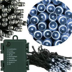 springos Kerstverlichting | 10,5 M | Batterij | 100 Led | Koel Wit Store