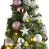 Star Trading Noel Kunstkerstboom Van, Kleine Kerstboom Met Kerstboomversiering Led-Lichtsnoeren En Timer In Groen, Zilver En Roze Voor Binnen, Warm Wit, Werkt Op Batterijen, Hoogte: 45 Cm Shop