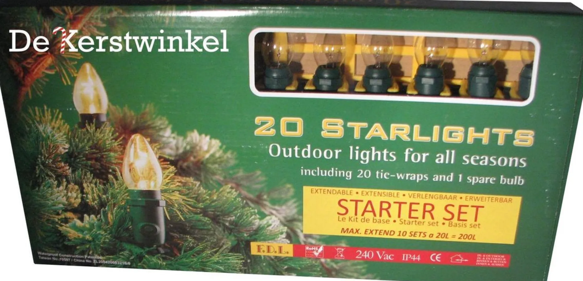 Starlight s Kerstverlichting Voor Buiten 230Volt Groen Snoer Fashion