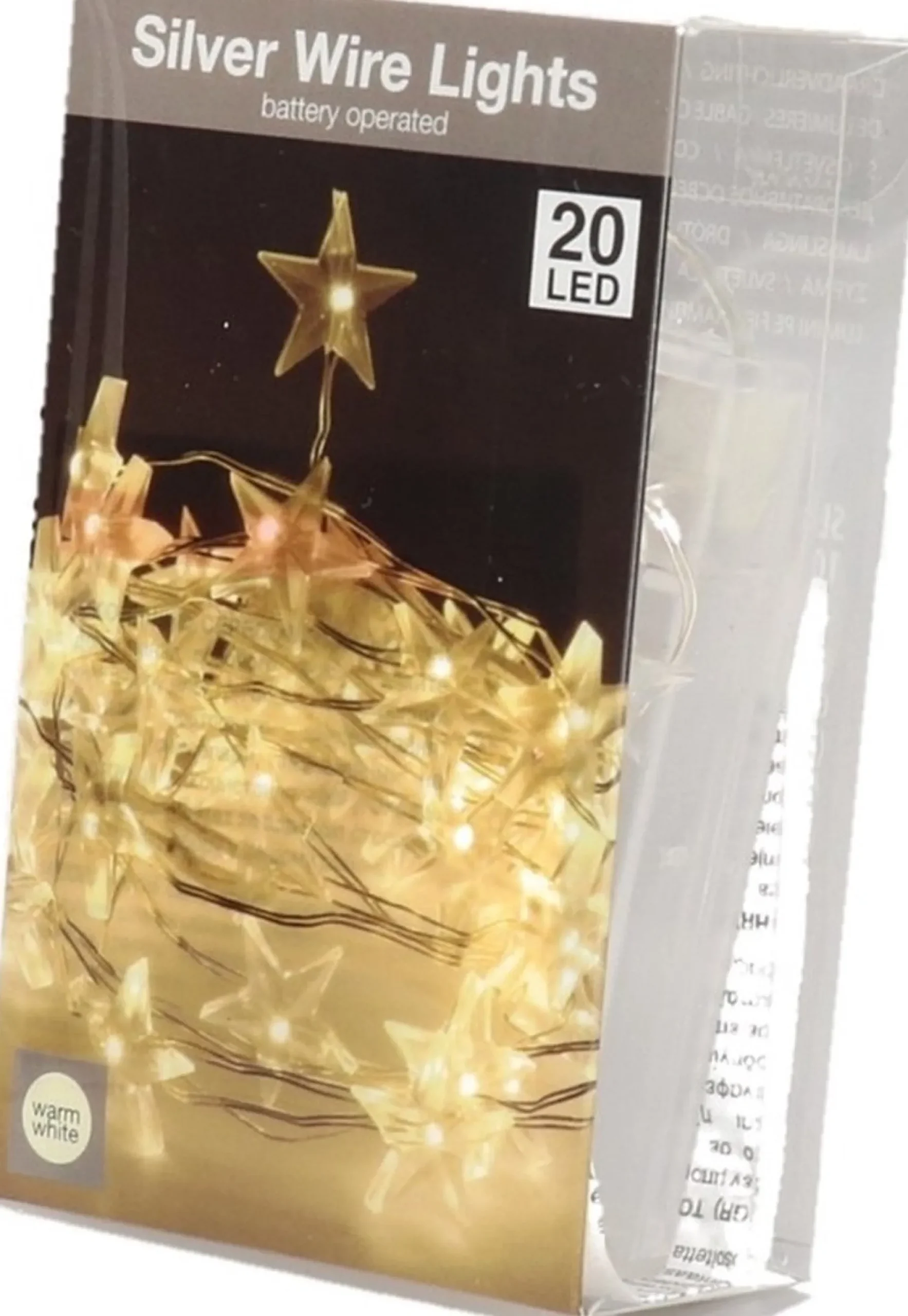 Merkloos Sterren Verlichting Zilverdraad Op Batterij Warm Wit 20 Lampjes Online