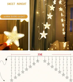 Xd Xtreme Sterrengordijn - Kerstverlichting - V-Shape Pyramide - Energiebesparend - 3 Meter - Lichtgordijn - Kerst - Warm Wit - 8 Lichteffecten - Voor Binnen - Veilige Kerstverlichting - Lichtsnoer - Xd Xtreme Cheap