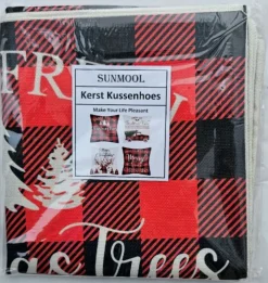 SUNMOOL Kerstkussens> Kerst Kussenhoes - Kussenhoes - Pillow Cover - 45 X 45Cm 4Stuks