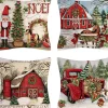 SUNMOOL Kerstkussens> Kerst Kussenhoes - Kussenhoes - Pillow Cover - 45 X 45Cm 4Stuks