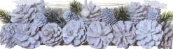 Naturn Christmas Kerststukjes>Tealight Holder 2L Pinecone Pearl 30Cm