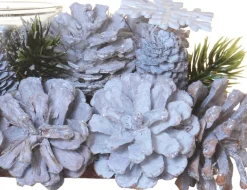 Naturn Christmas Kerststukjes>Tealight Holder 2L Pinecone Pearl 30Cm