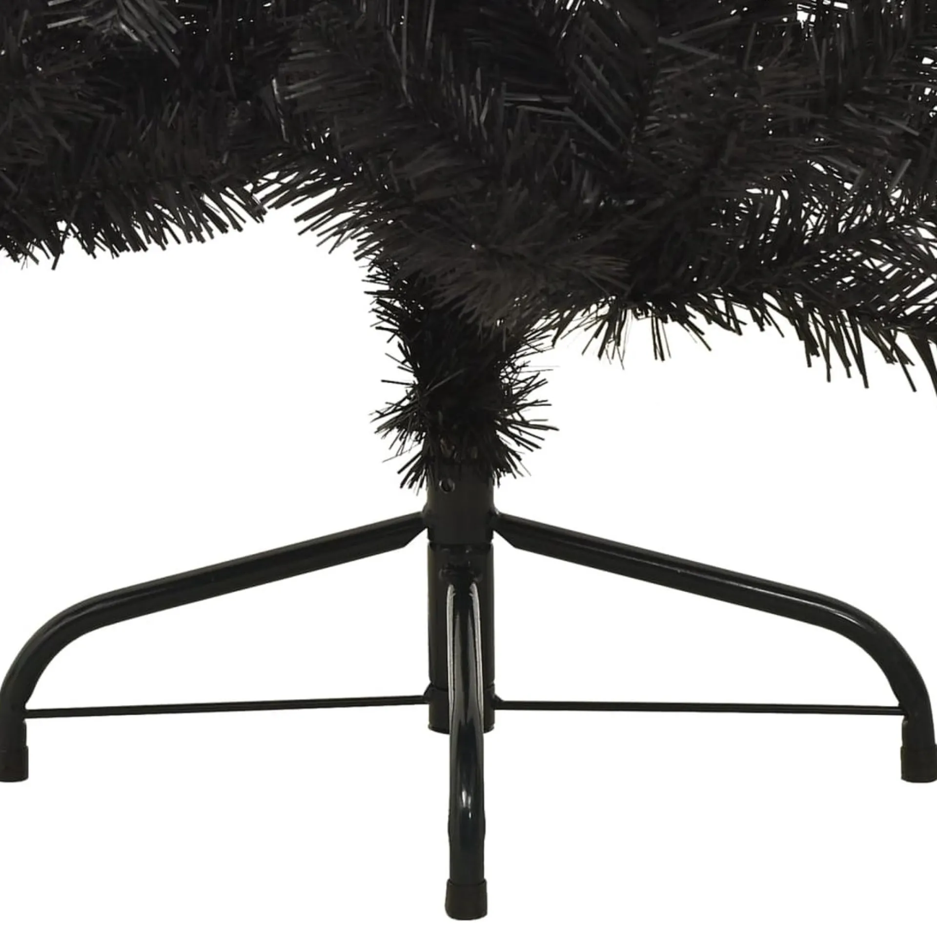 The Living Store Halve Kunstkerstboom - 150 Cm - Pvc/Staal Zwart Flash Sale