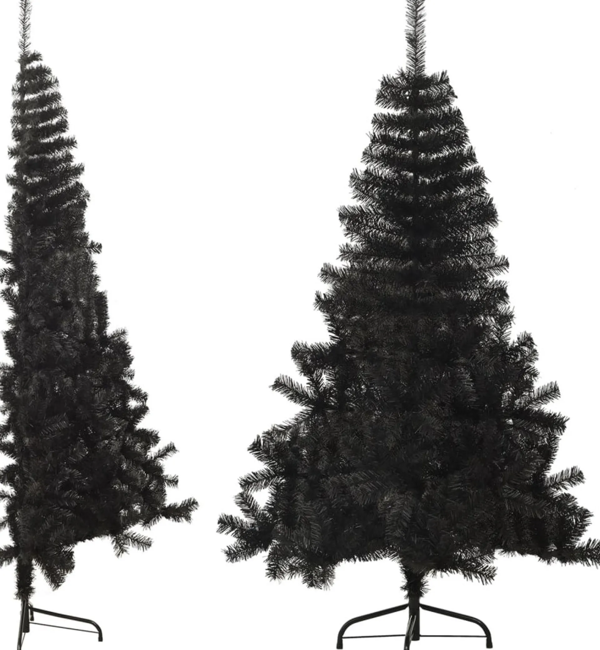 The Living Store Halve Kunstkerstboom - 150 Cm - Pvc/Staal Zwart Flash Sale