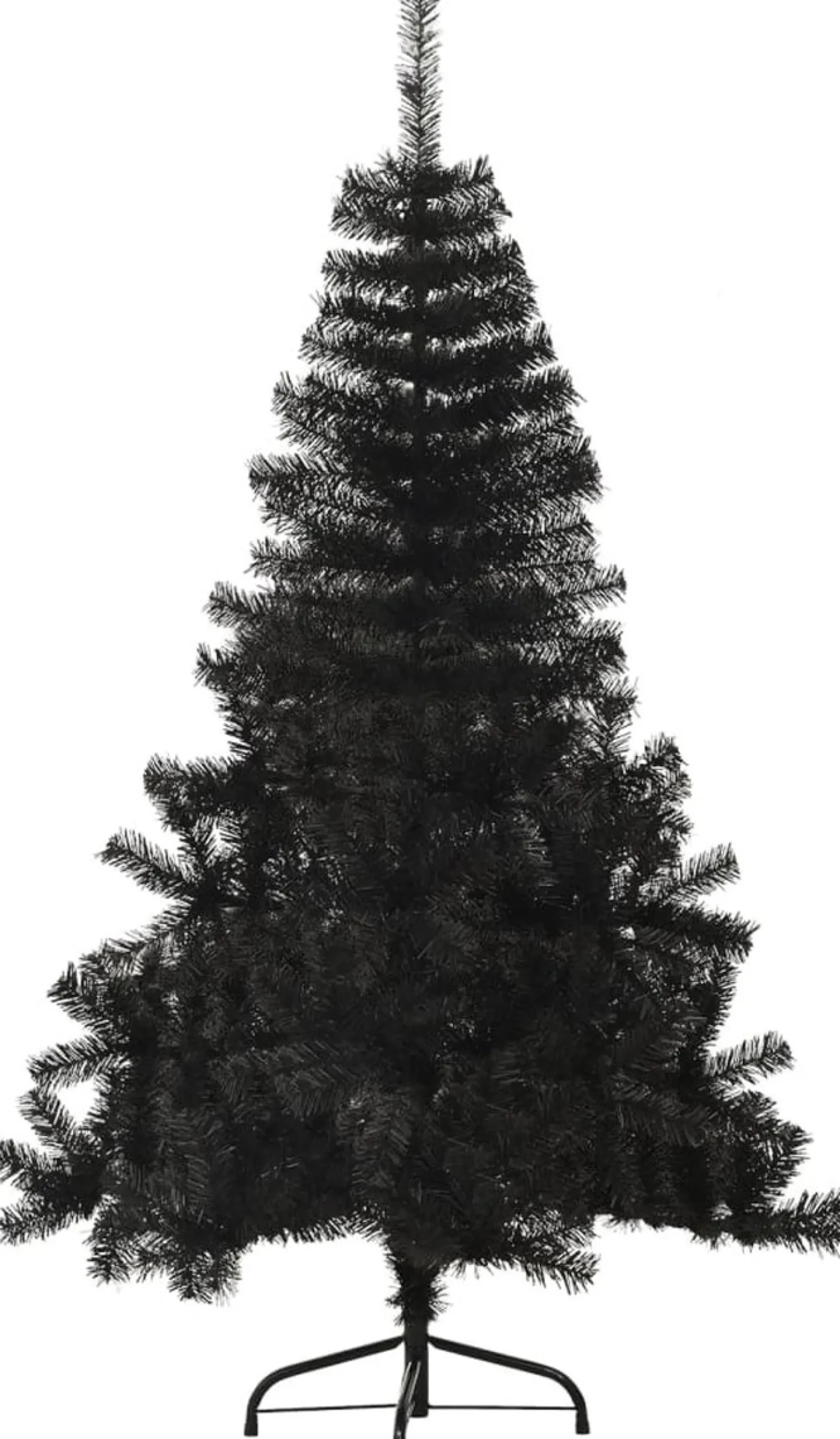 The Living Store Halve Kunstkerstboom - 150 Cm - Pvc/Staal Zwart Flash Sale