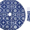 The Living Store Kerstboomrok Luxe Met Sok 122 Cm Stof Kerstboomrok Blauw Clearance