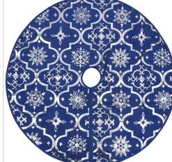 The Living Store Kerstboomrok Luxe Met Sok 122 Cm Stof Kerstboomrok Blauw Clearance