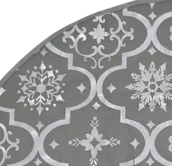 The Living Store Kerstboomrok Sneeuw 122 Cm - Inclusief Kerstsok (100% Polyester) Grijs Store