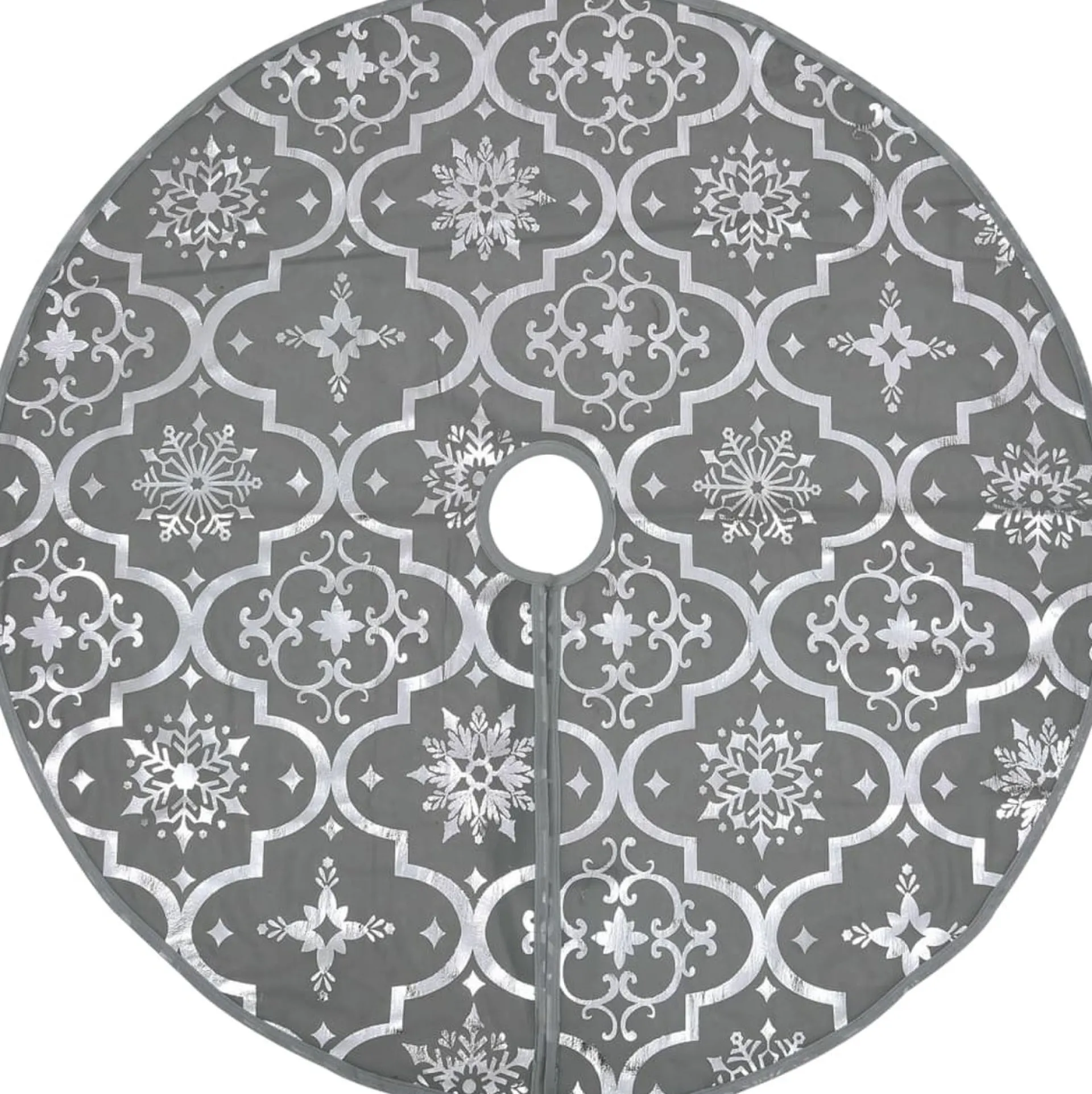 The Living Store Kerstboomrok 90 Cm - Sneeuwpatroon - Inclusief Kerstsok Grijs Discount