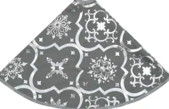 The Living Store Kerstboomrok 90 Cm - Sneeuwpatroon - Inclusief Kerstsok Grijs Discount