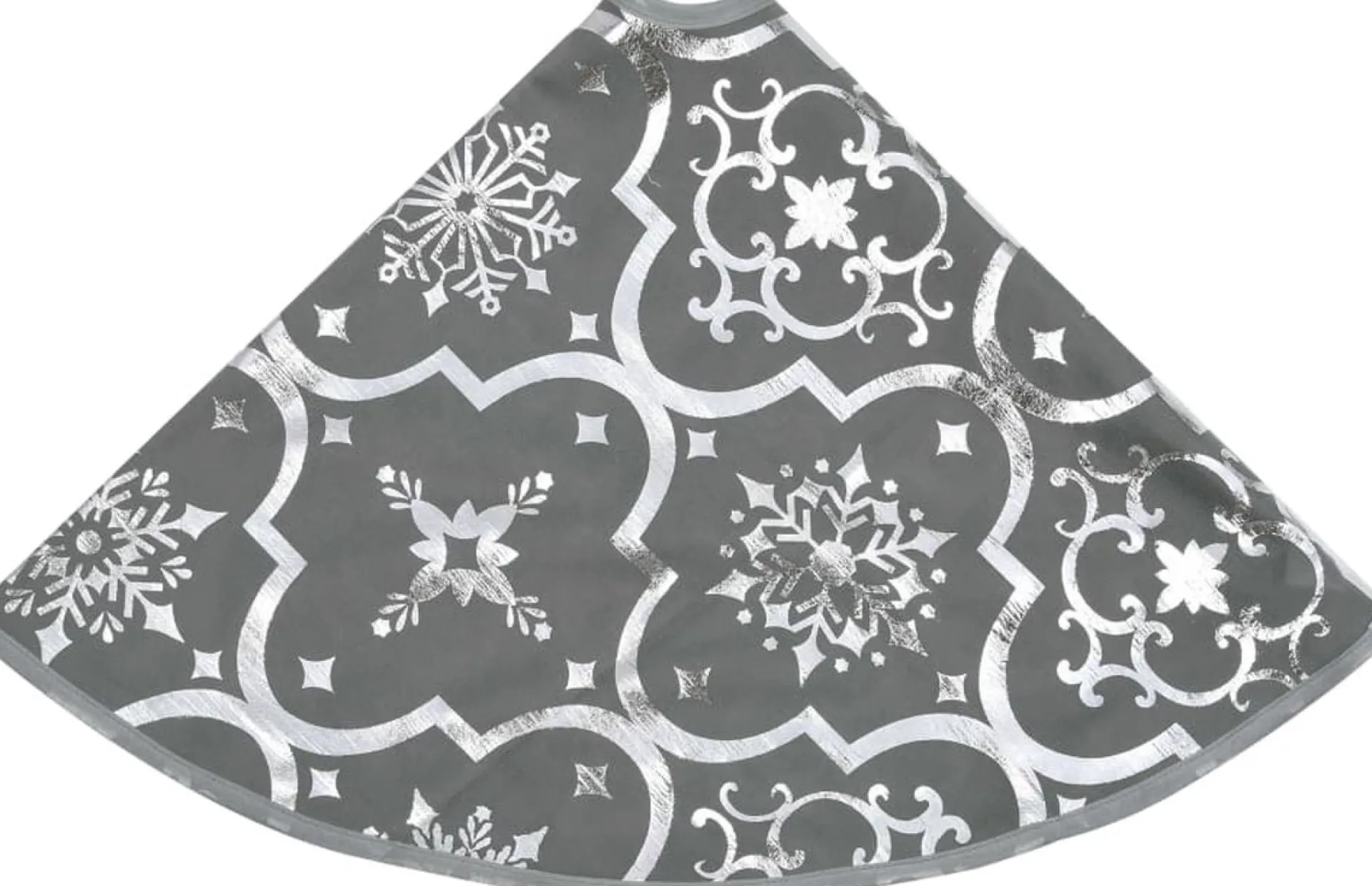 The Living Store Kerstboomrok 90 Cm - Sneeuwpatroon - Inclusief Kerstsok Grijs Discount