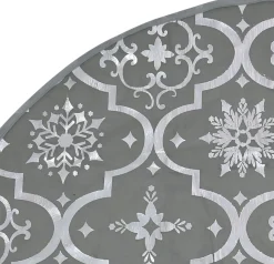 The Living Store Kerstboomrok 90 Cm - Sneeuwpatroon - Inclusief Kerstsok Grijs Discount