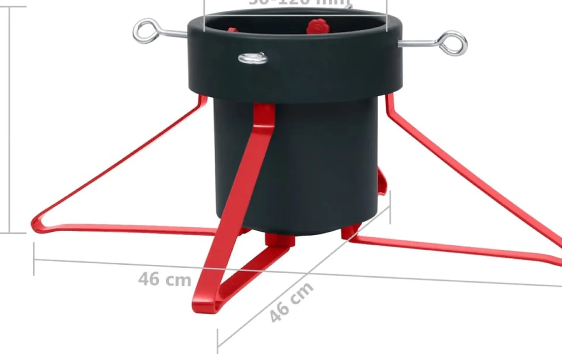 The Living Store Kerstboomstandaard - Metalen Frame - Waterreservoir - Geschikt Voor Echte Boom - 46X46X19 Cm /Rood - Online