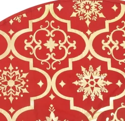 The Living Store Kerstboomrok 90 Cm - Met Sneeuwpatroon - Inclusief Kerstsok Rood New