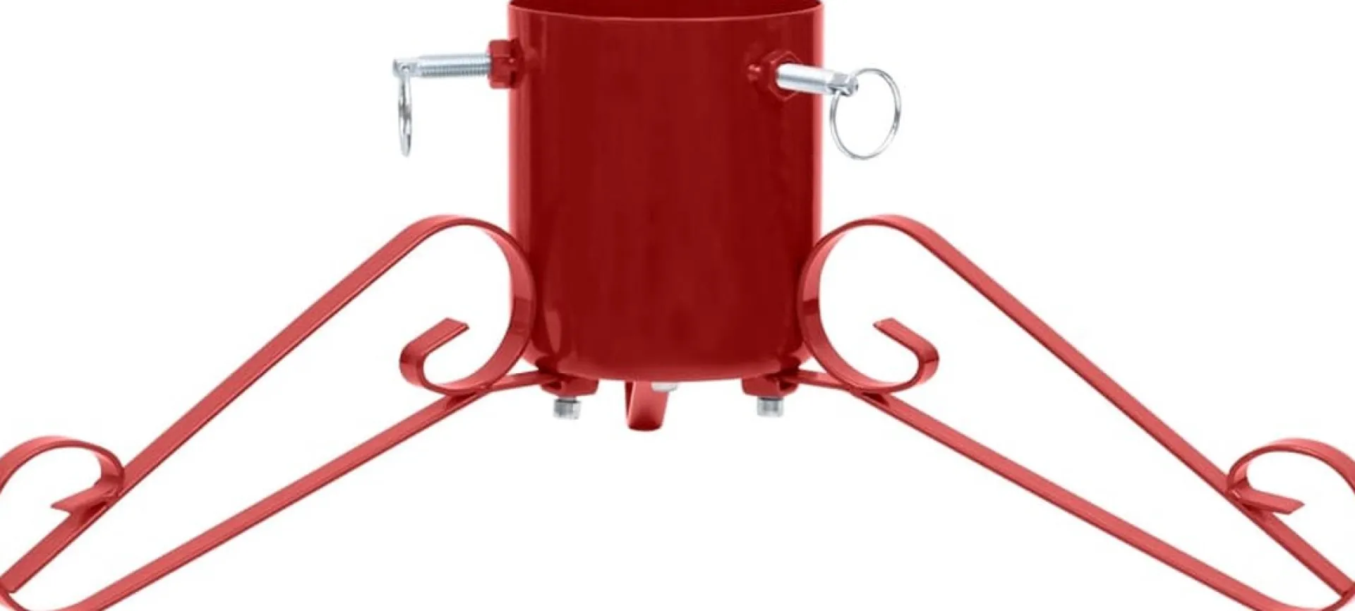 The Living Store Kerstboomstandaard - Rood Metaal - 58 X 58 X 21 Cm - Geschikt Voor 2.1 M Echte Boom - Watertank- 1.2 L - Stamdiameter- 35-90 Mm Clearance