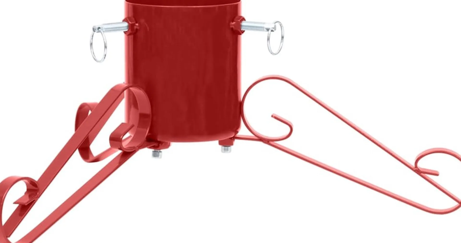 The Living Store Kerstboomstandaard - Rood Metaal - 58 X 58 X 21 Cm - Geschikt Voor 2.1 M Echte Boom - Watertank- 1.2 L - Stamdiameter- 35-90 Mm Clearance
