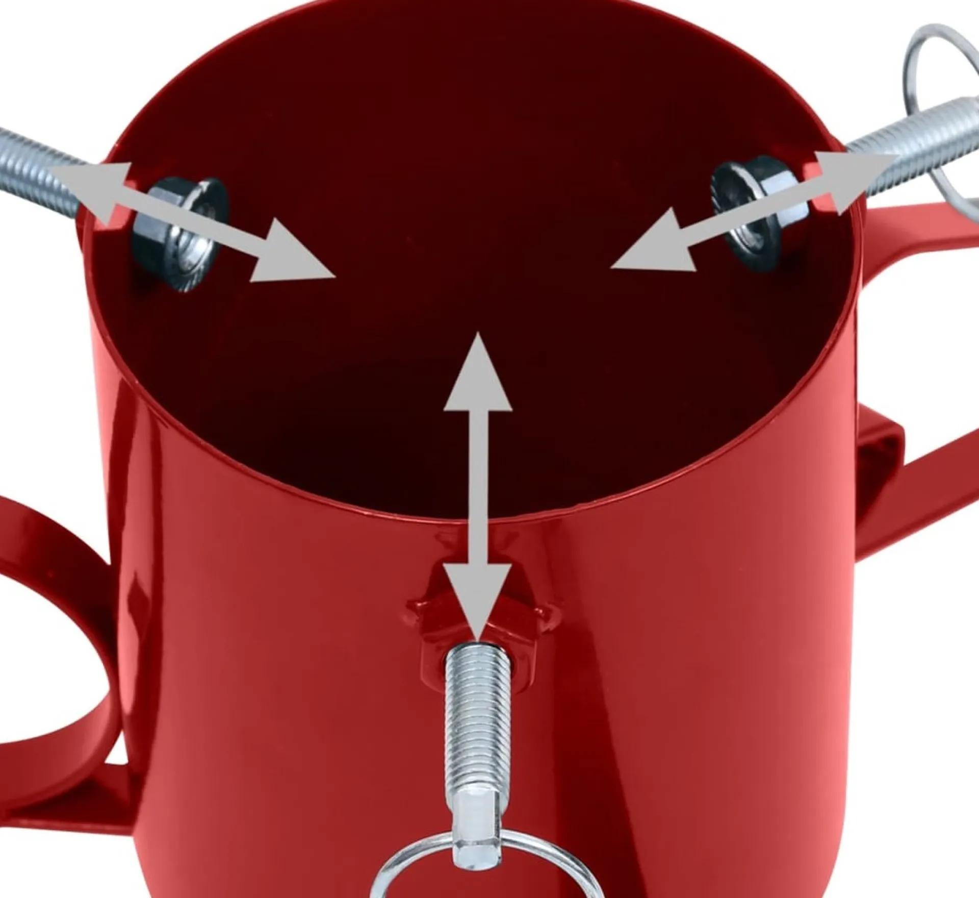 The Living Store Kerstboomstandaard - Rood Metaal - 58 X 58 X 21 Cm - Geschikt Voor 2.1 M Echte Boom - Watertank- 1.2 L - Stamdiameter- 35-90 Mm Clearance