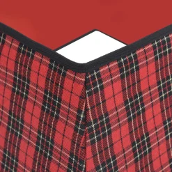 The Living Store Kerstboomkraag - Stoffen Boomrok Met Geruit Patroon - 25 Cm Hoog - 35 X 35 Cm Bovenkant - 48 X 48 Cm Onderkant Clearance