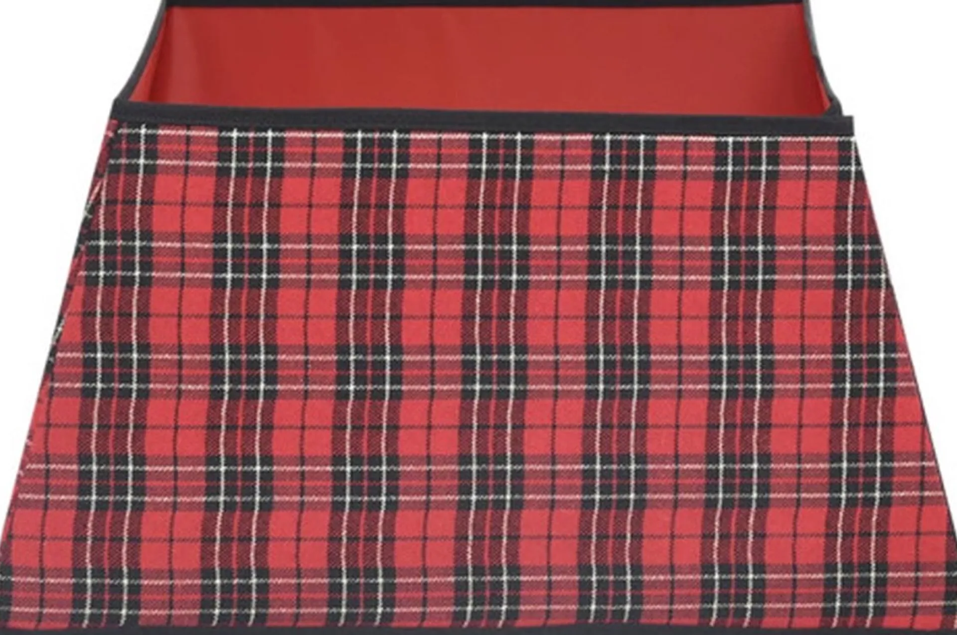 The Living Store Kerstboomkraag - Stoffen Boomrok Met Geruit Patroon - 25 Cm Hoog - 35 X 35 Cm Bovenkant - 48 X 48 Cm Onderkant Clearance