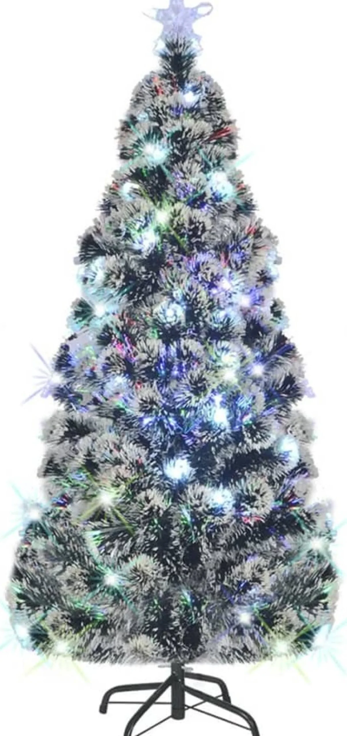 The Living Store Kerstboom - Groen Glasvezel En Staal - 180 Cm - 220 Takken - Led Verlichting New