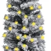 The Living Store Kerstboom Met Led's En Sneeuwvlokken Smal 210 Cm Pvc Groen - Decoratieve Kerstboom Sale