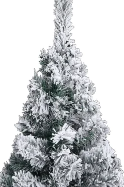 The Living Store Kerstboom Met Led's En Sneeuwvlokken Smal 210 Cm Pvc Groen - Decoratieve Kerstboom Sale