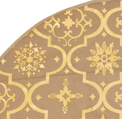 The Living Store Kerstboomrok O122 Cm - Met Sneeuwpatroon - Inclusief Kerstsok Geel Clearance