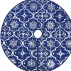 The Living Store Kerstboomrok 90 Cm - Met Sneeuwpatroon - Inclusief Kerstsok Blauw Best