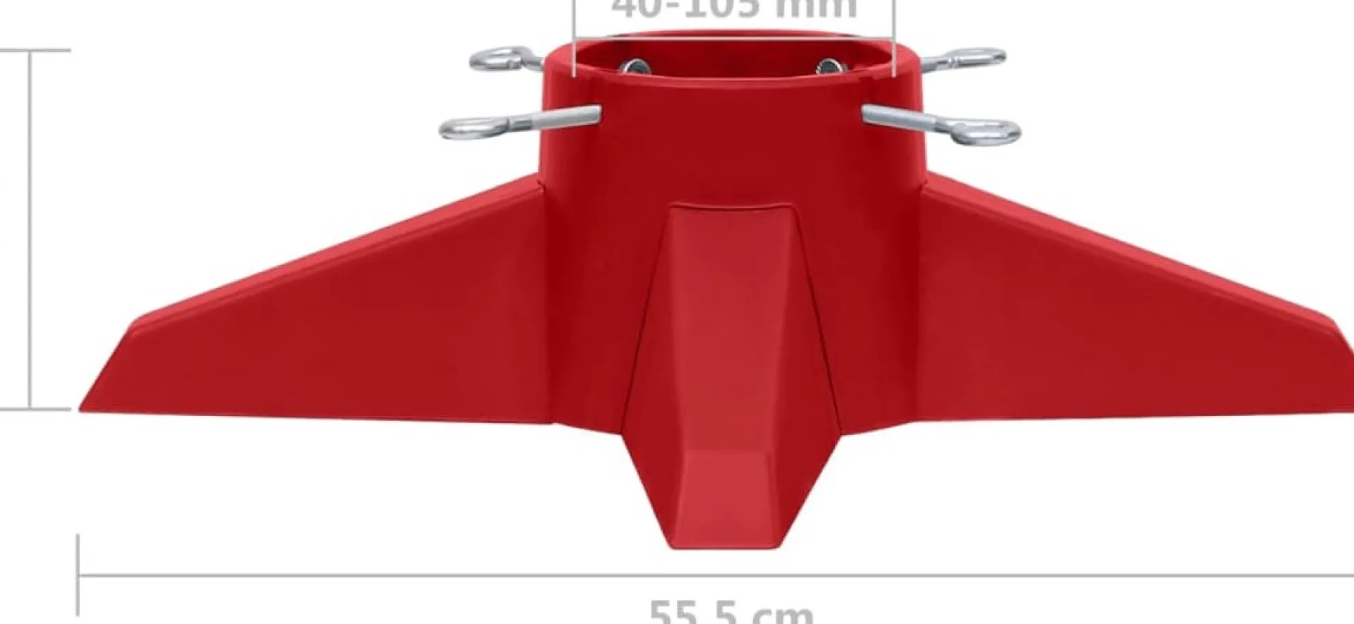 The Living Store Kerstboomstandaard - Kunststof 55.5 X 55.5 X 15 Cm - Geschikt Voor 2.1 M Boom - 1.3 Liter Watertank - Stamdiameter 40-105 Mm - Montage Vereist Store