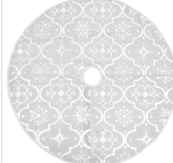 The Living Store Kerstboomrok Sneeuwpatroon 150 Cm - Inclusief Kerstsok Wit Store