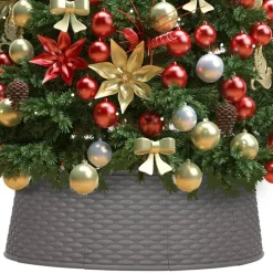 The Living Store Kerstboomkraag - Rattan-Look - Kunststof 57 Cm - 65 Cm - 19.5 Cm Best