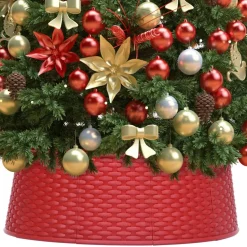 The Living Store Kerstboomkraag Kunststof - 57Cm/65Cm - Rattan-Look - Montage Vereist Flash Sale