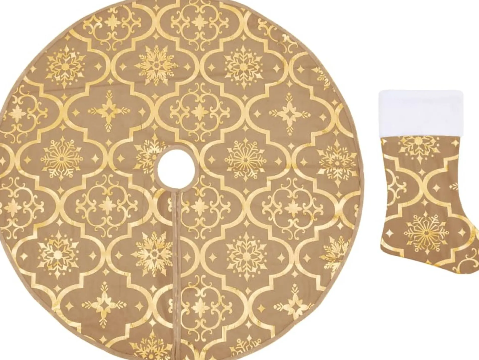 The Living Store Kerstboomrok - Sneeuwpatroon - 150 Cm Geel Store