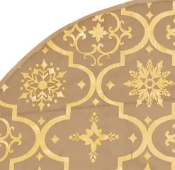 The Living Store Kerstboomrok 90 Cm Diameter - Met Sneeuwpatroon - Inclusief Kerstsok Geel Store