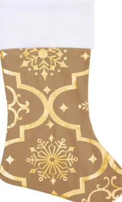 The Living Store Kerstboomrok 90 Cm Diameter - Met Sneeuwpatroon - Inclusief Kerstsok Geel Store