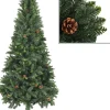 The Living Store Kunstkerstboom - Dennenboom - 210 Cm - Groen - Pvc - Met 1060 Puntige Uiteinden - Met Groen Glitter - Met 36 Dennenappels Clearance